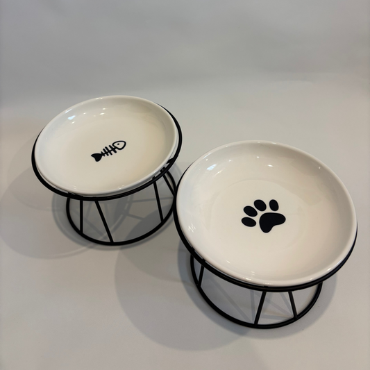 Paw & Fish Elevated Pet Bowls
